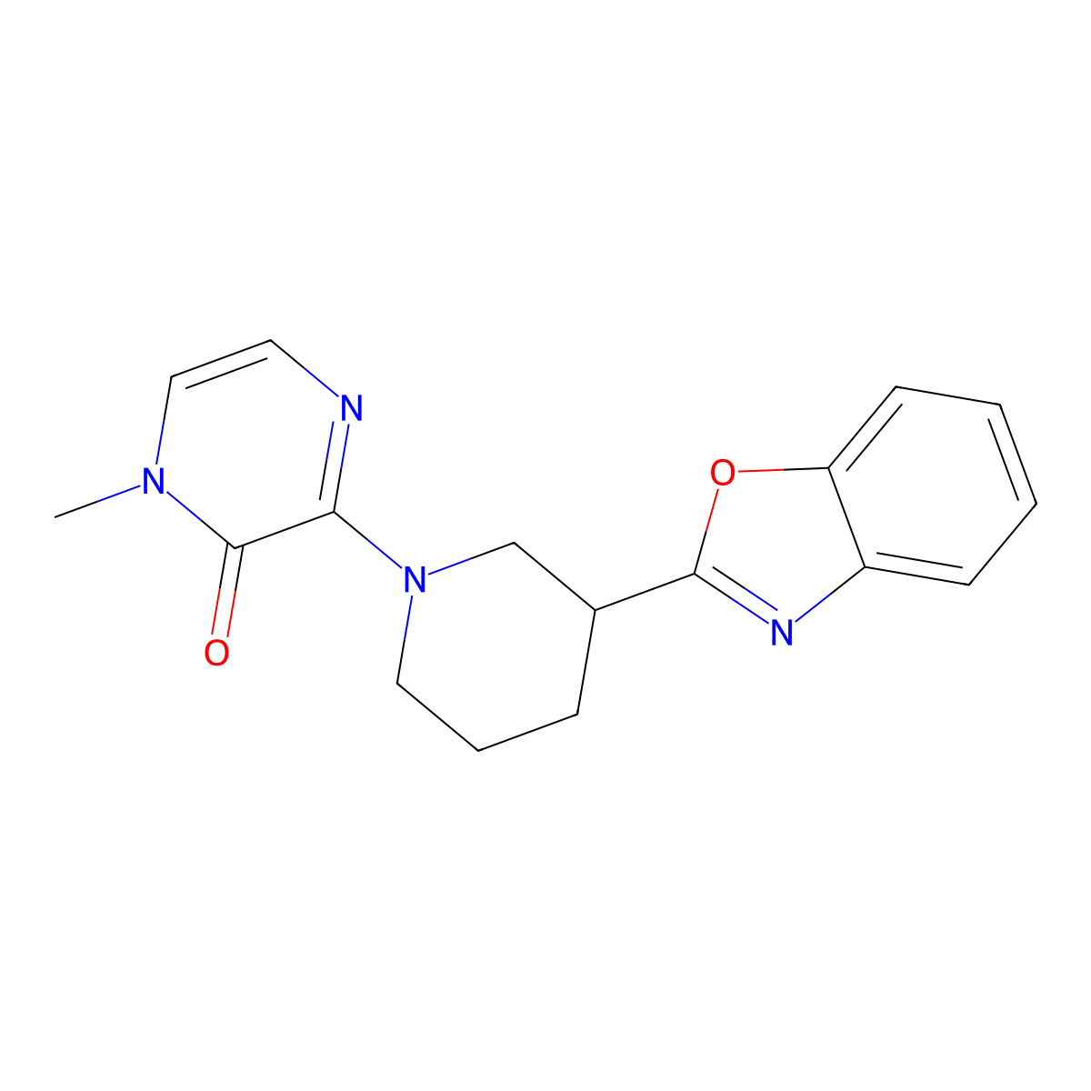 3-[3-(1,3-Benzoxazol-2-yl)piperidin-1-yl]-1-methyl-1,2-dihydropyrazin-2-one molecular structure, CAS 2329371-37-9