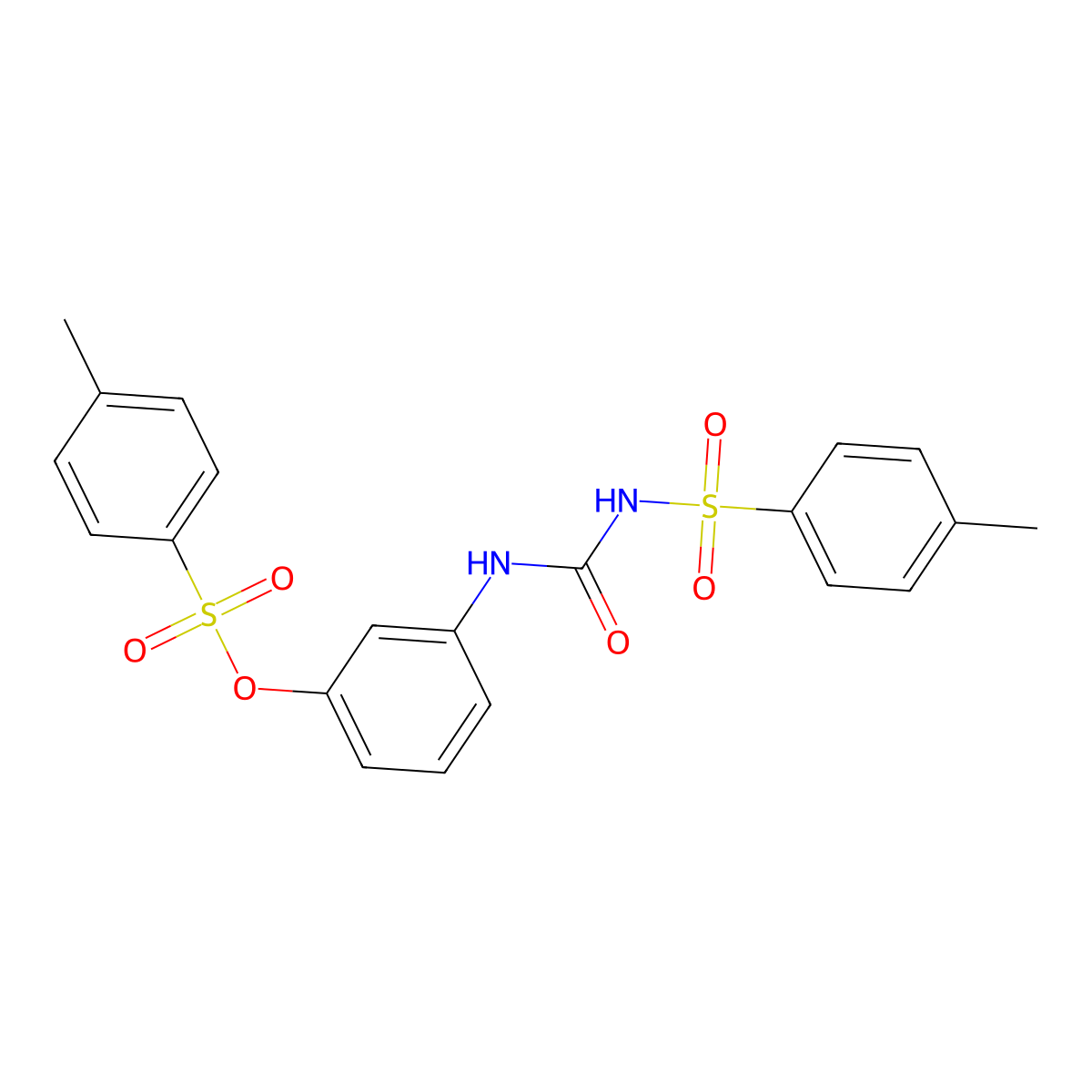 4-Methyl-N-[[[3-[[(4-methylphenyl)sulfonyl]oxy]phenyl]amino]carbonyl]benzenesulfonamide molecular structure, CAS 232938-43-1
