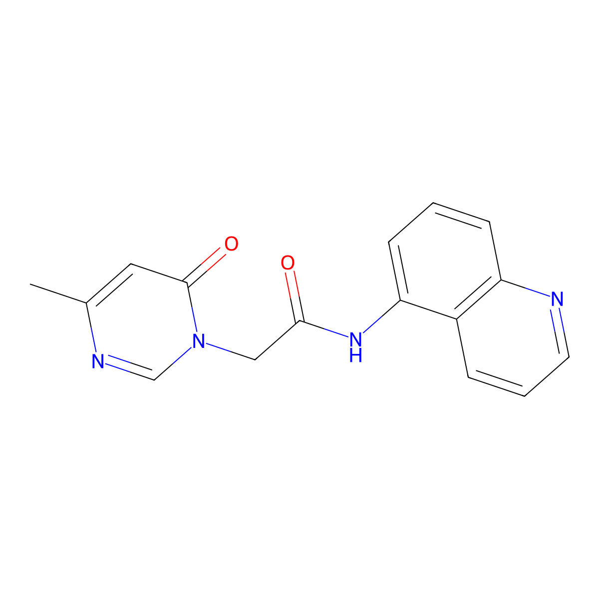 2-(4-methyl-6-oxo-1,6-dihydropyrimidin-1-yl)-N-(quinolin-5-yl)acetamide molecular structure, CAS 2329381-04-4