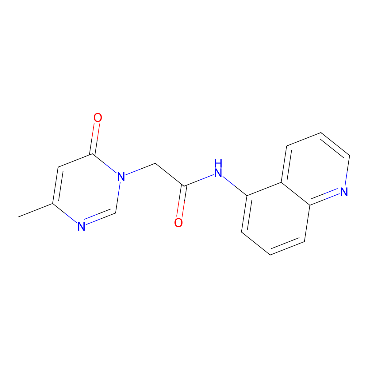 2-(4-methyl-6-oxo-1,6-dihydropyrimidin-1-yl)-N-(quinolin-5-yl)acetamide molecular structure, CAS 2329381-04-4