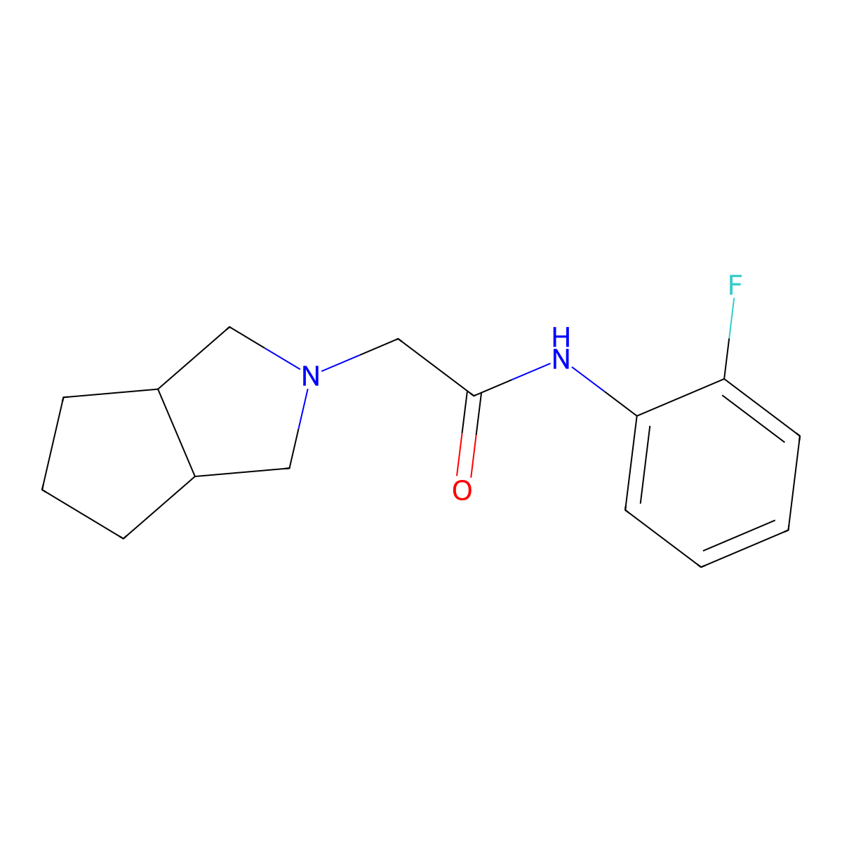 2-(3,3a,4,5,6,6a-hexahydro-1H-cyclopenta[c]pyrrol-2-yl)-N-(2-fluorophenyl)acetamide molecular structure, CAS 2329391-64-0