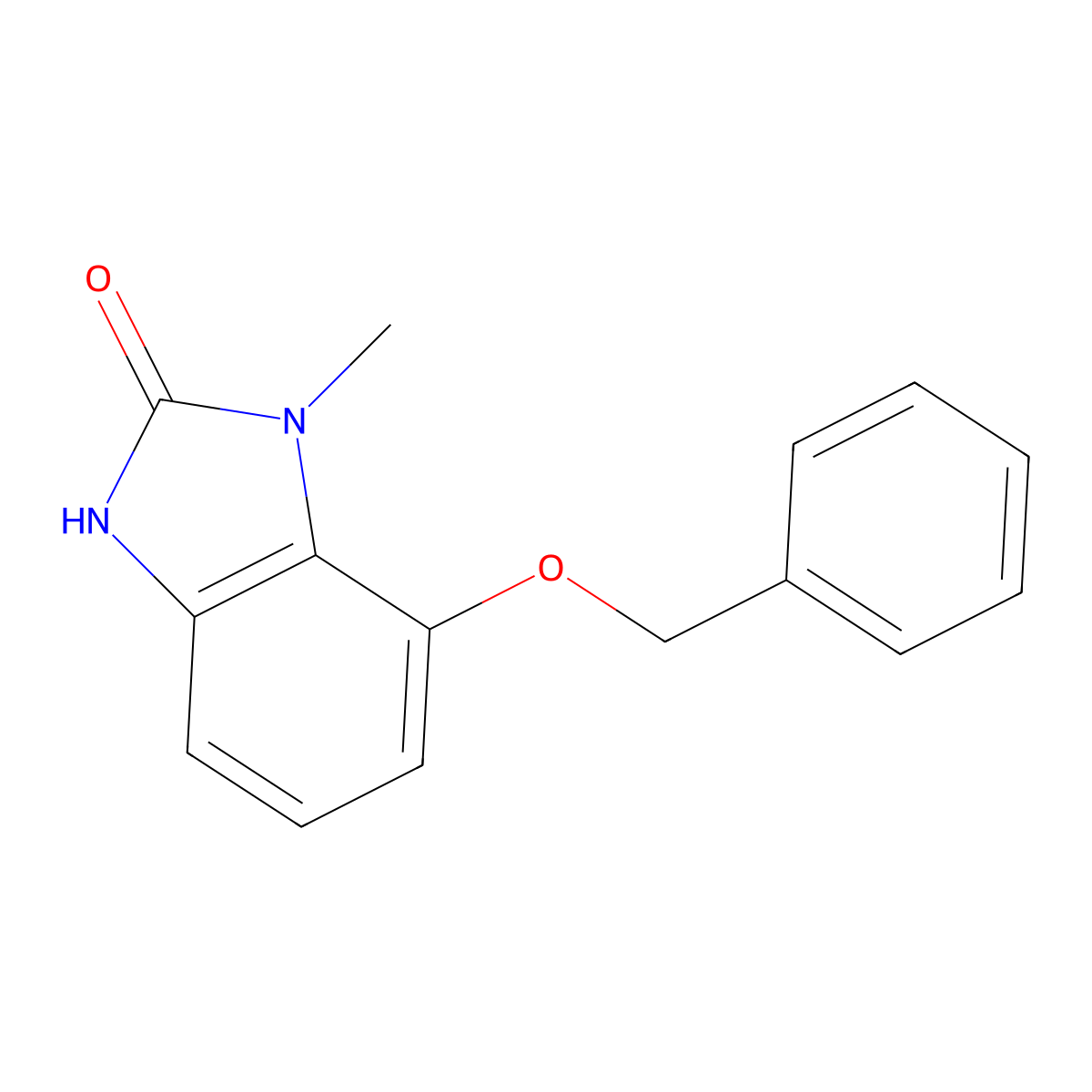 3-methyl-4-phenylmethoxy-1H-benzimidazol-2-one molecular structure, CAS 2329396-64-5
