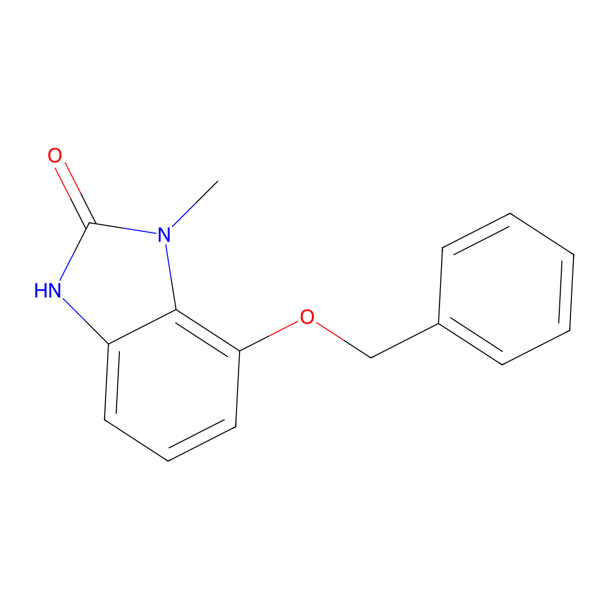 3-methyl-4-phenylmethoxy-1H-benzimidazol-2-one molecular structure, CAS 2329396-64-5