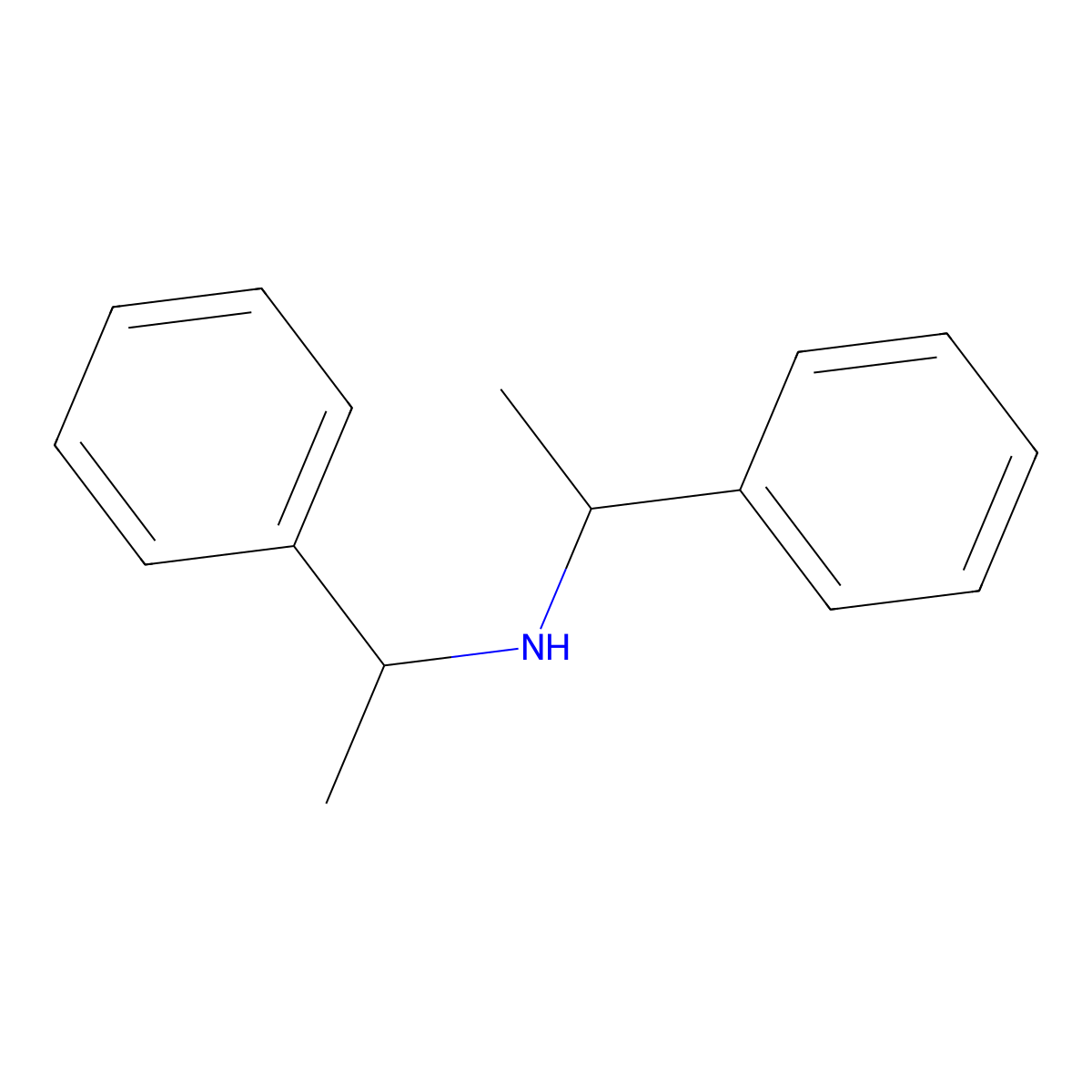 Bis(alpha-methylbenzyl)amine, (+)- molecular structure, CAS 23294-41-9