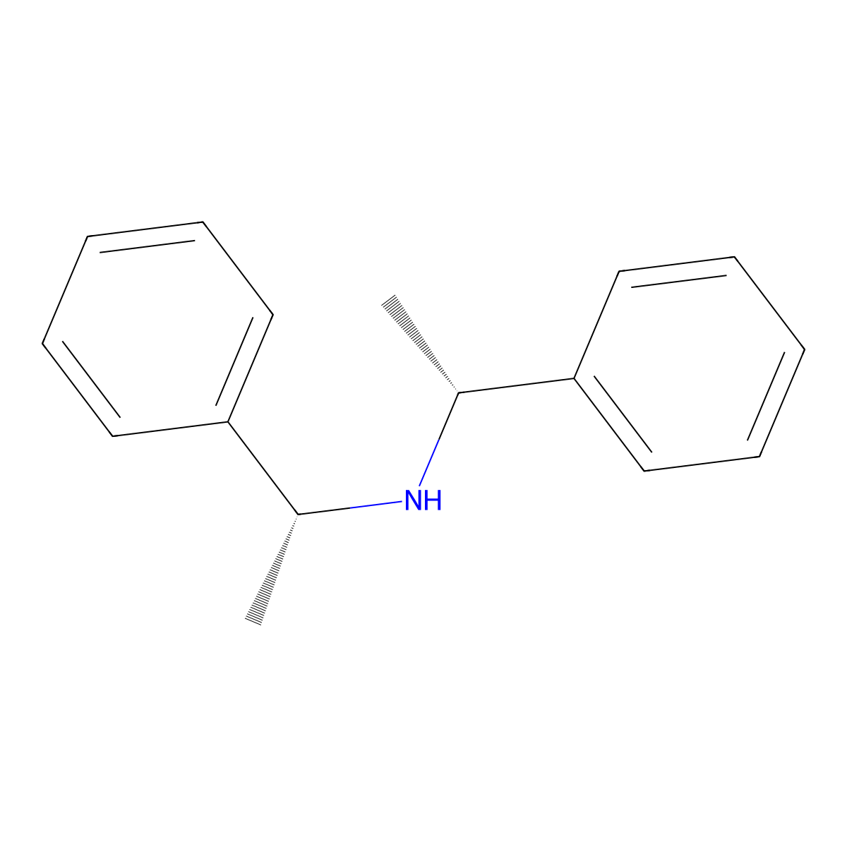 Bis(alpha-methylbenzyl)amine, (+)- molecular structure, CAS 23294-41-9