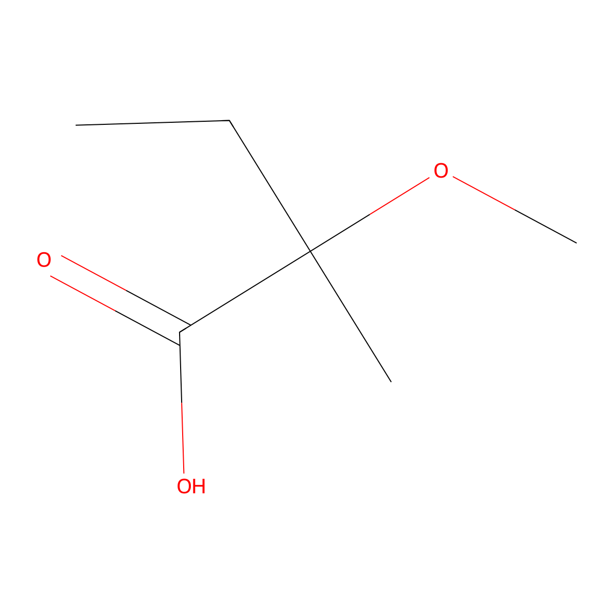 2-Methoxy-2-methylbutanoic acid molecular structure, CAS 232940-55-5