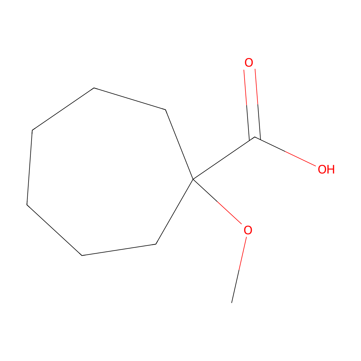 1-Methoxycycloheptane-1-carboxylic acid molecular structure, CAS 232940-60-2