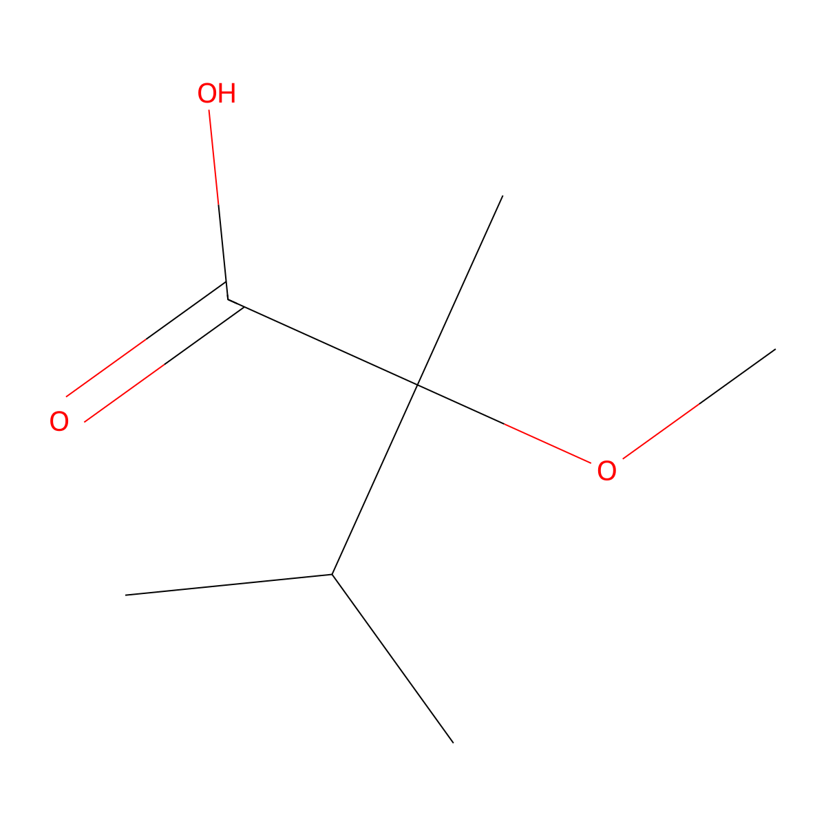 2-Methoxy-2,3-dimethylbutanoic acid molecular structure, CAS 232940-62-4