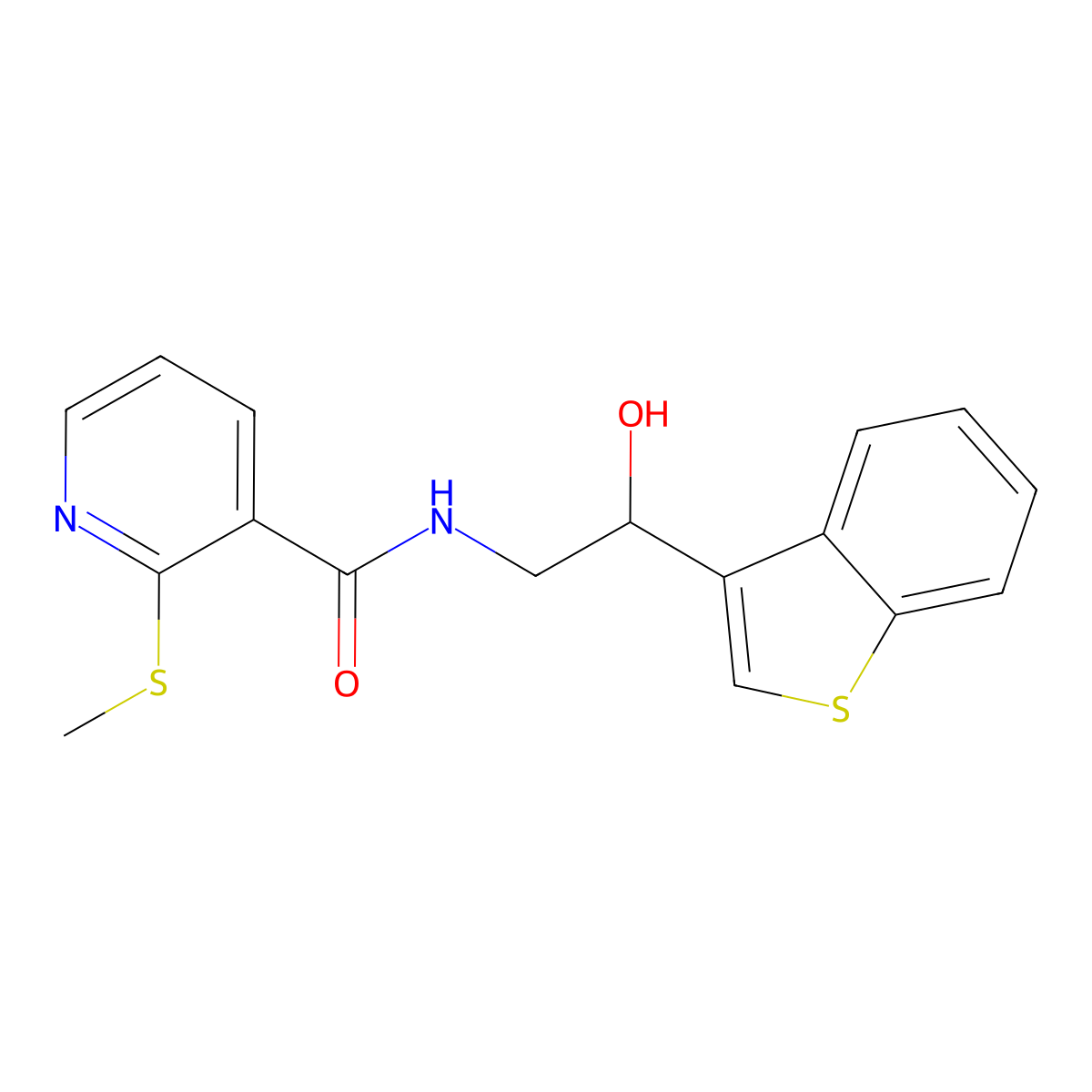 N-[2-(1-benzothiophen-3-yl)-2-hydroxyethyl]-2-(methylsulfanyl)pyridine-3-carboxamide molecular structure, CAS 2329409-16-5