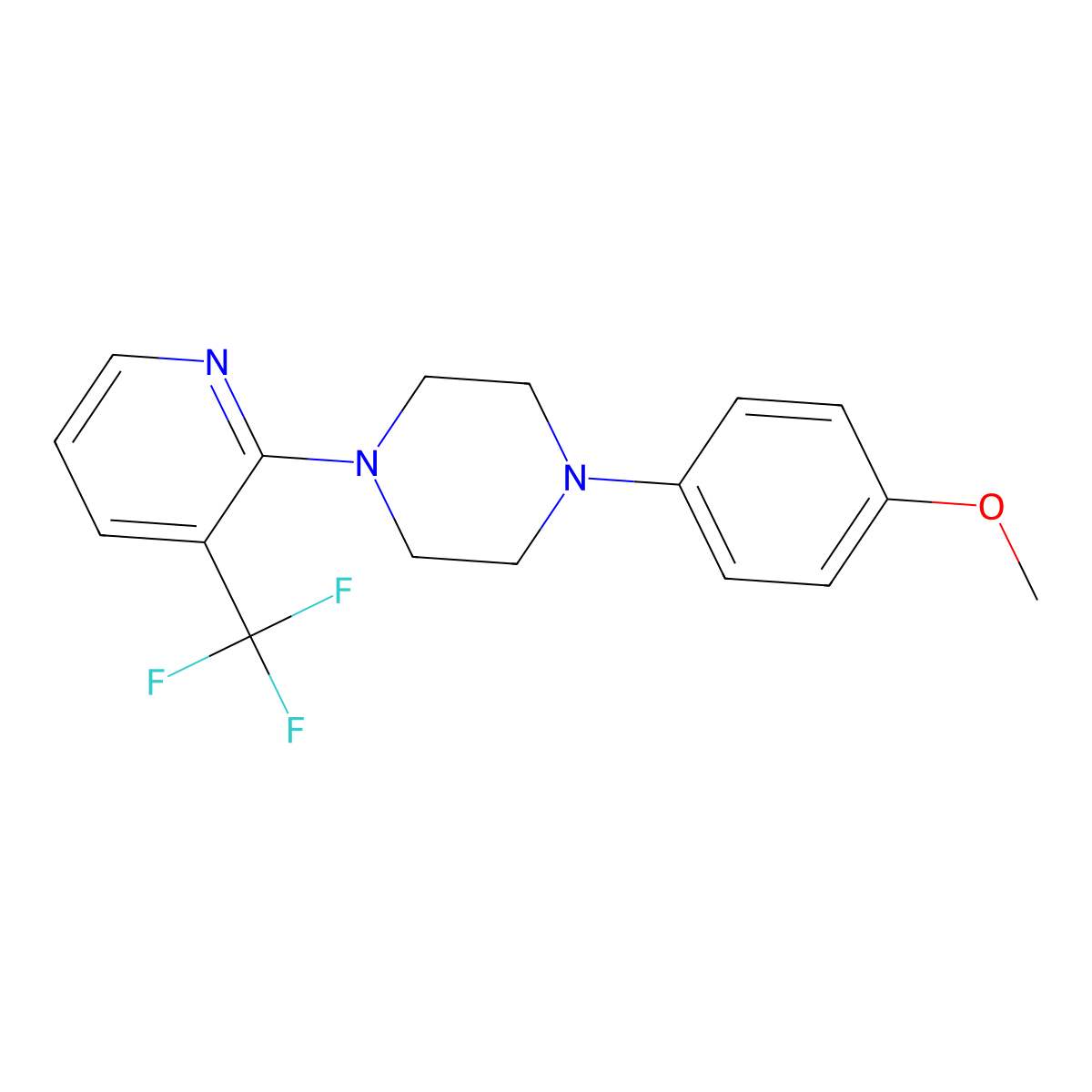 1-(4-Methoxyphenyl)-4-[3-(trifluoromethyl)pyridin-2-yl]piperazine molecular structure, CAS 2329413-40-1