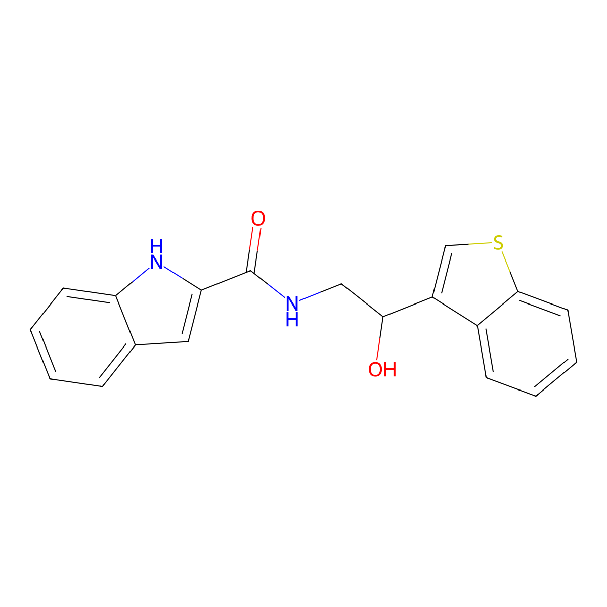 N-[2-(1-benzothiophen-3-yl)-2-hydroxyethyl]-1H-indole-2-carboxamide molecular structure, CAS 2329414-30-2