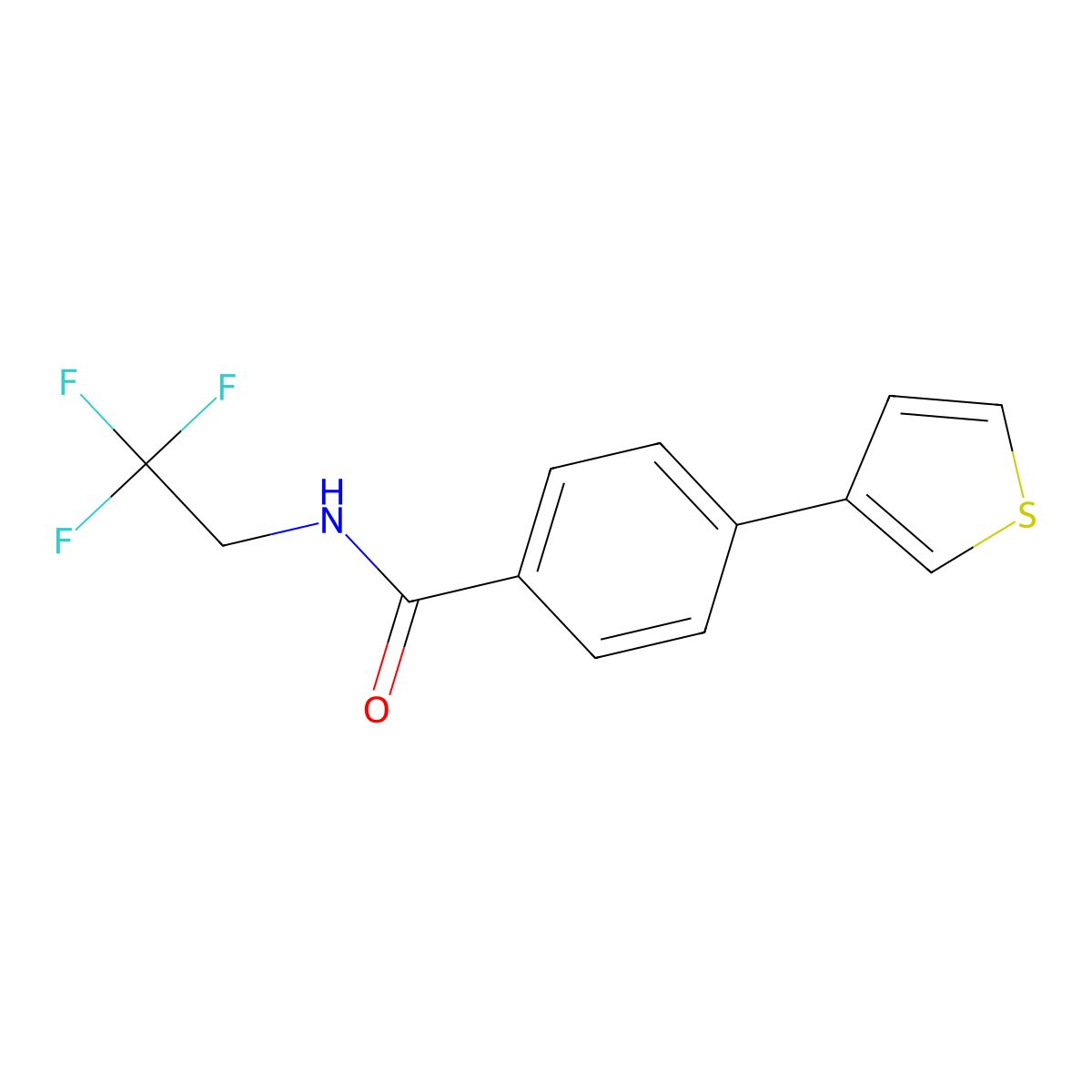 4-(3-Thienyl)-N-(2,2,2-trifluoroethyl)benzamide molecular structure, CAS 2329418-71-3