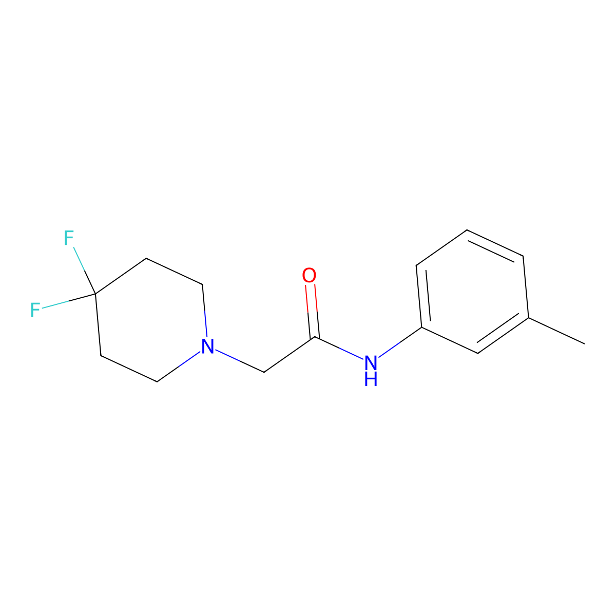 2-(4,4-difluoropiperidin-1-yl)-N-(3-methylphenyl)acetamide molecular structure, CAS 2329421-00-1