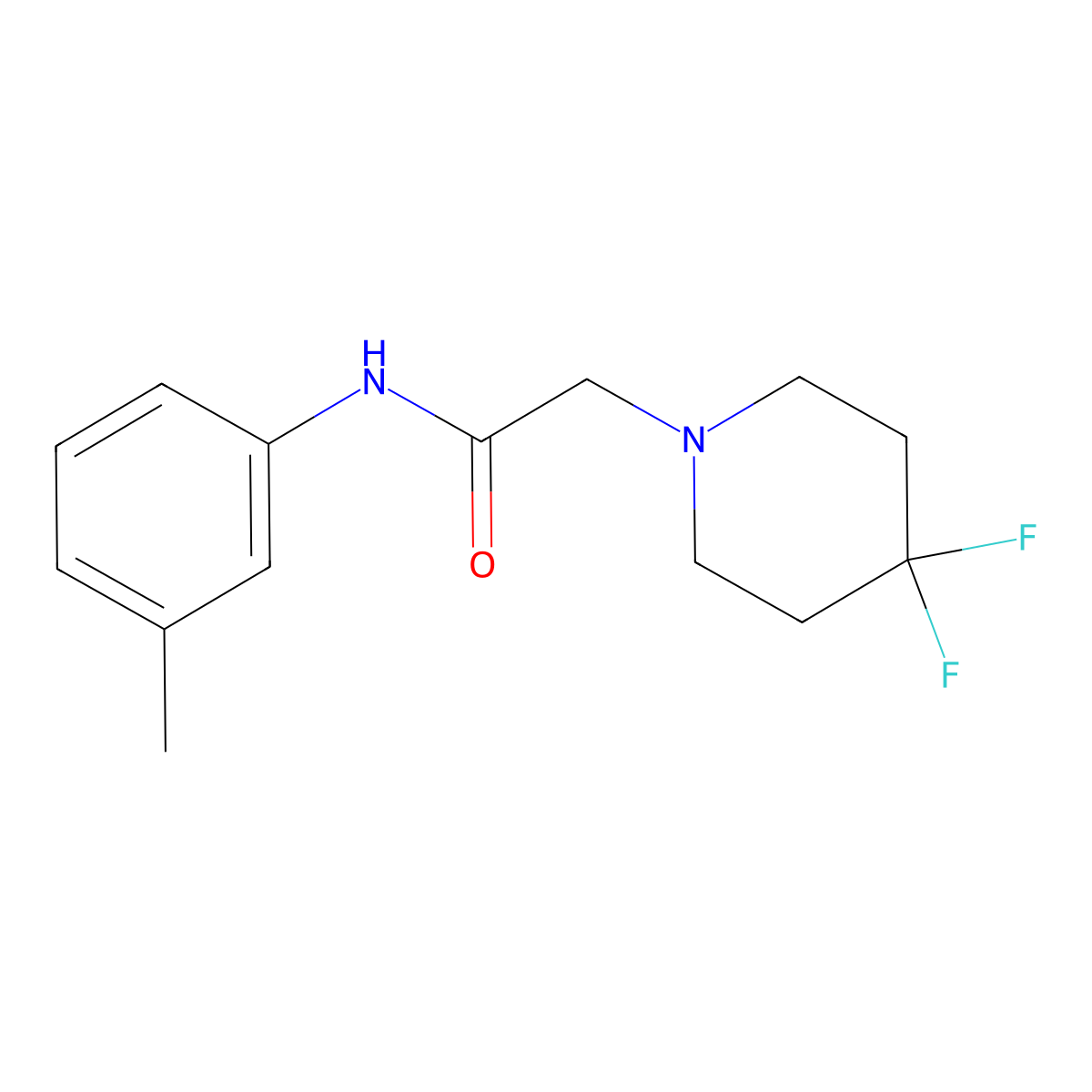 2-(4,4-difluoropiperidin-1-yl)-N-(3-methylphenyl)acetamide molecular structure, CAS 2329421-00-1