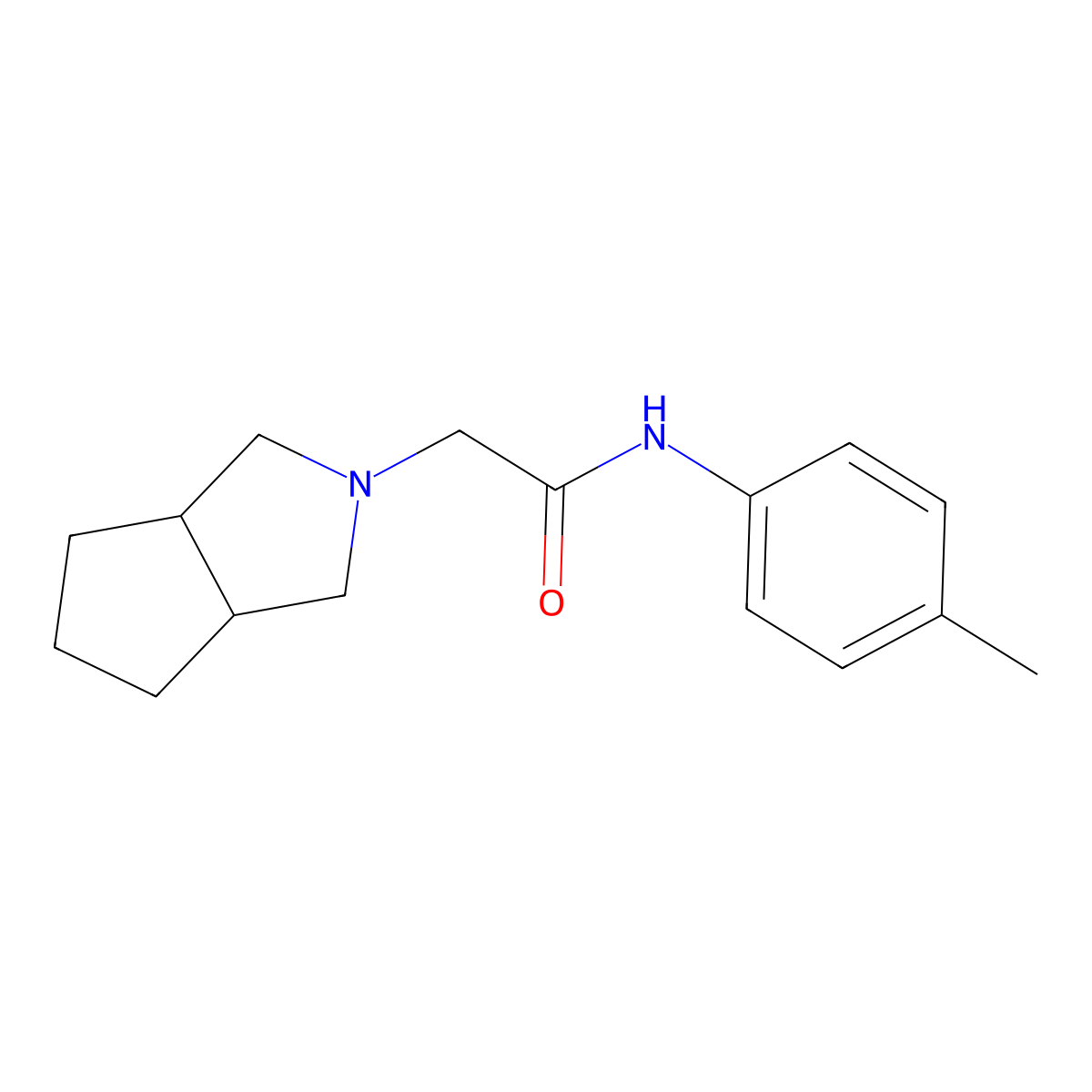 N-(4-methylphenyl)-2-{octahydrocyclopenta[c]pyrrol-2-yl}acetamide molecular structure, CAS 2329421-58-9