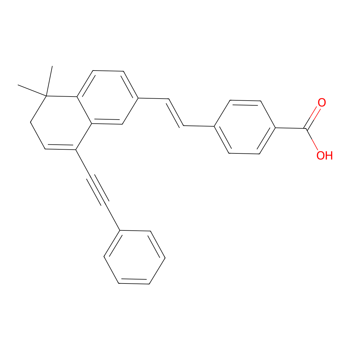4-(2-(5,5-DImethyl-8-(phenylethynyl)-5,6-dihydronaphthalen-2-yl)vinyl)benzoic acid molecular structure, CAS 2329465-40-7