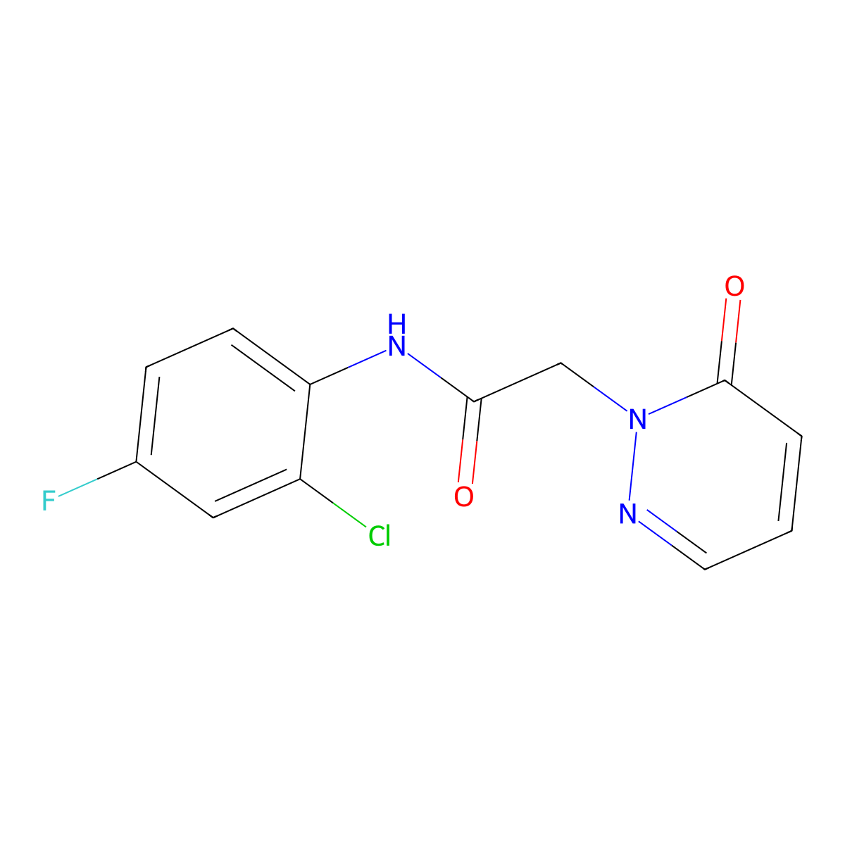 N-(2-chloro-4-fluorophenyl)-2-(6-oxo-1,6-dihydropyridazin-1-yl)acetamide molecular structure, CAS 2329484-97-9