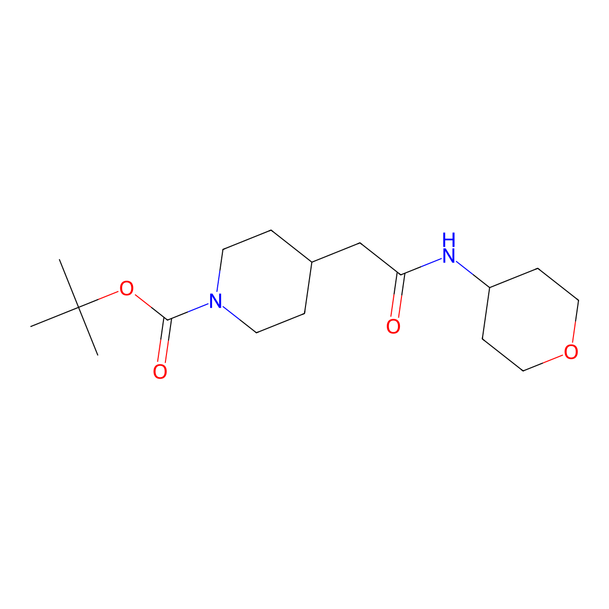 Tert-butyl 4-{[(oxan-4-yl)carbamoyl]methyl}piperidine-1-carboxylate molecular structure, CAS 2329485-22-3