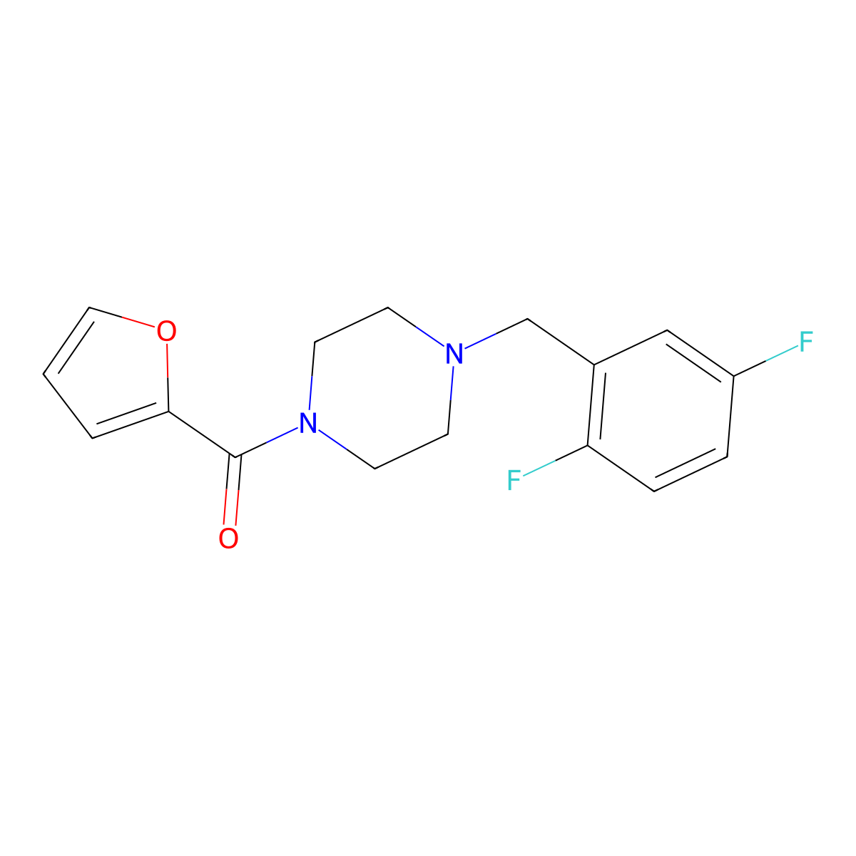 1-[(2,5-Difluorophenyl)methyl]-4-(furan-2-carbonyl)piperazine molecular structure, CAS 2329494-44-0