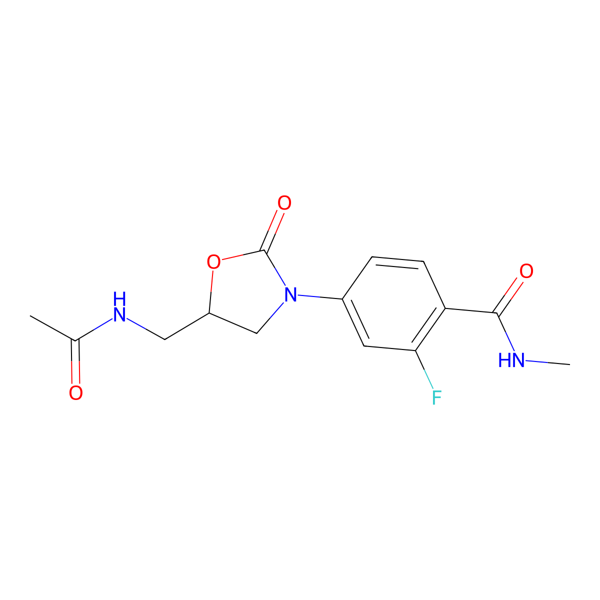 4-[(5S)-5-(acetamidomethyl)-2-oxo-1,3-oxazolidin-3-yl]-2-fluoro-N-methylbenzamide molecular structure, CAS 232951-56-3