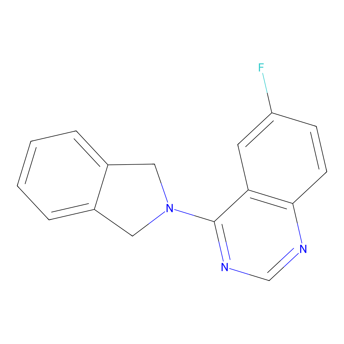 4-(2,3-dihydro-1H-isoindol-2-yl)-6-fluoroquinazoline molecular structure, CAS 2329516-52-9