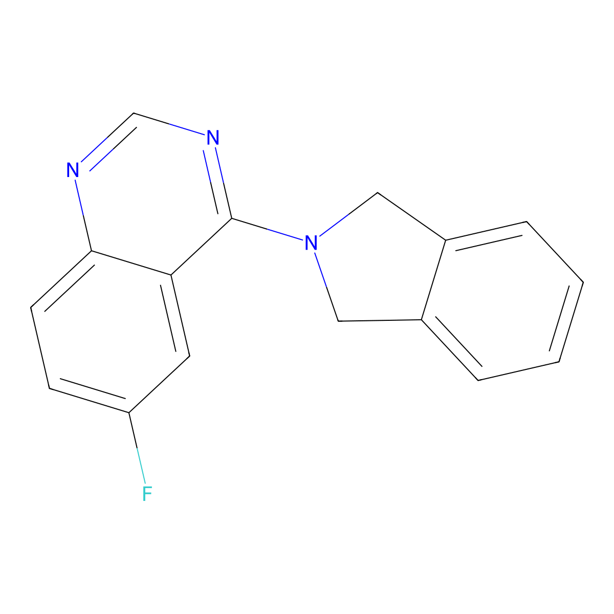 4-(2,3-dihydro-1H-isoindol-2-yl)-6-fluoroquinazoline molecular structure, CAS 2329516-52-9