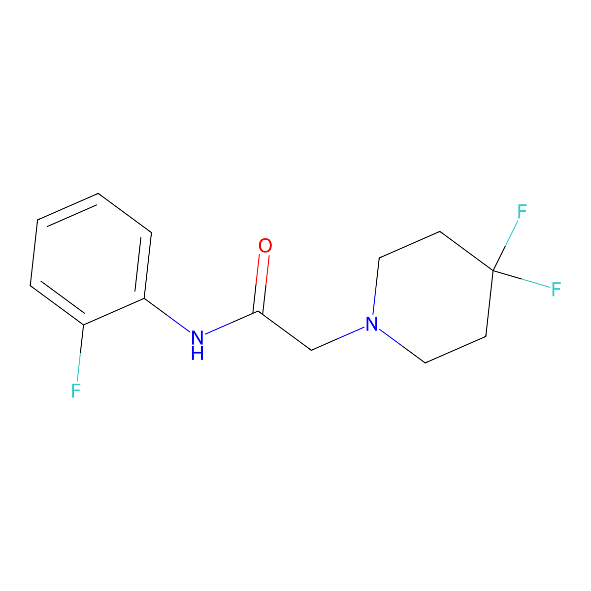 2-(4,4-difluoropiperidin-1-yl)-N-(2-fluorophenyl)acetamide molecular structure, CAS 2329517-17-9