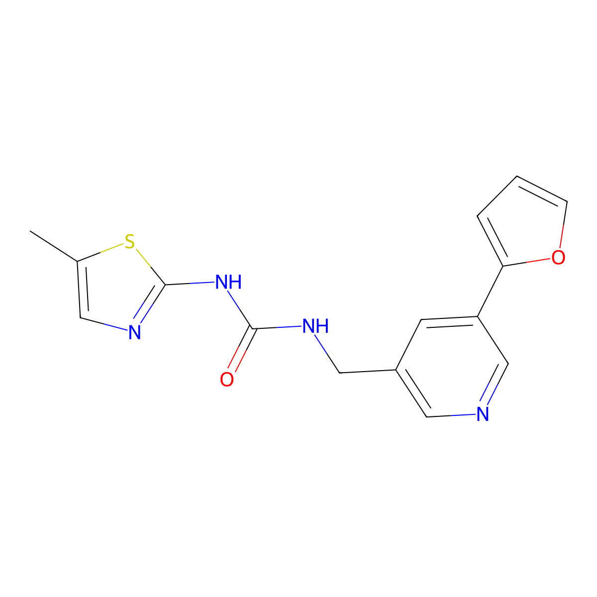 1-((5-(Furan-2-yl)pyridin-3-yl)methyl)-3-(5-methylthiazol-2-yl)urea molecular structure, CAS 2329527-81-1