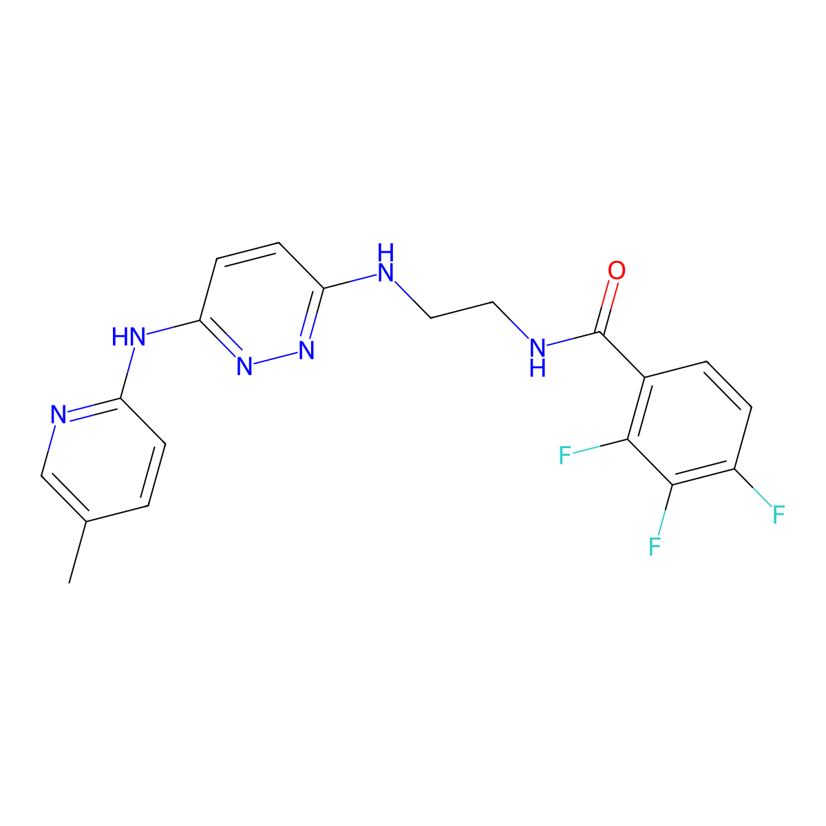 2,3,4-trifluoro-N-[2-({6-[(5-methylpyridin-2-yl)amino]pyridazin-3-yl}amino)ethyl]benzamide molecular structure, CAS 2329535-52-4