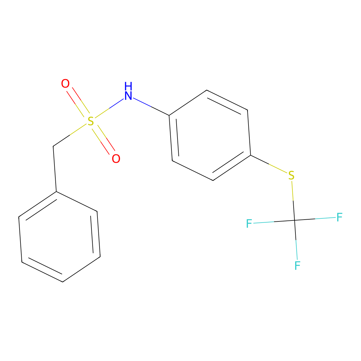 1-phenyl-N-{4-[(trifluoromethyl)sulfanyl]phenyl}methanesulfonamide molecular structure, CAS 2329543-24-8