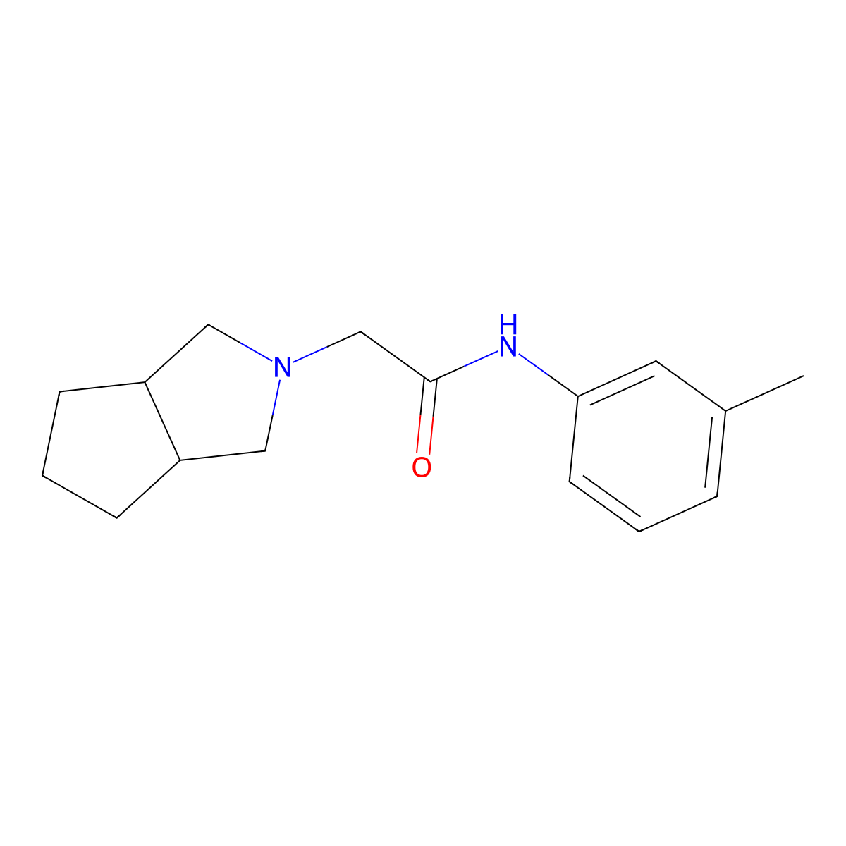 N-(3-methylphenyl)-2-{octahydrocyclopenta[c]pyrrol-2-yl}acetamide molecular structure, CAS 2329598-30-1