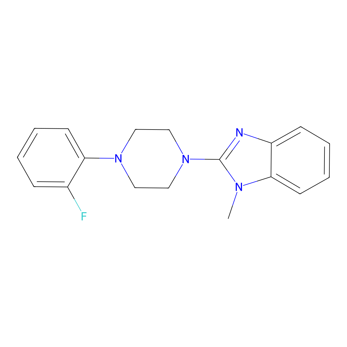 2-[4-(2-fluorophenyl)piperazin-1-yl]-1-methyl-1H-1,3-benzodiazole molecular structure, CAS 2329608-94-6