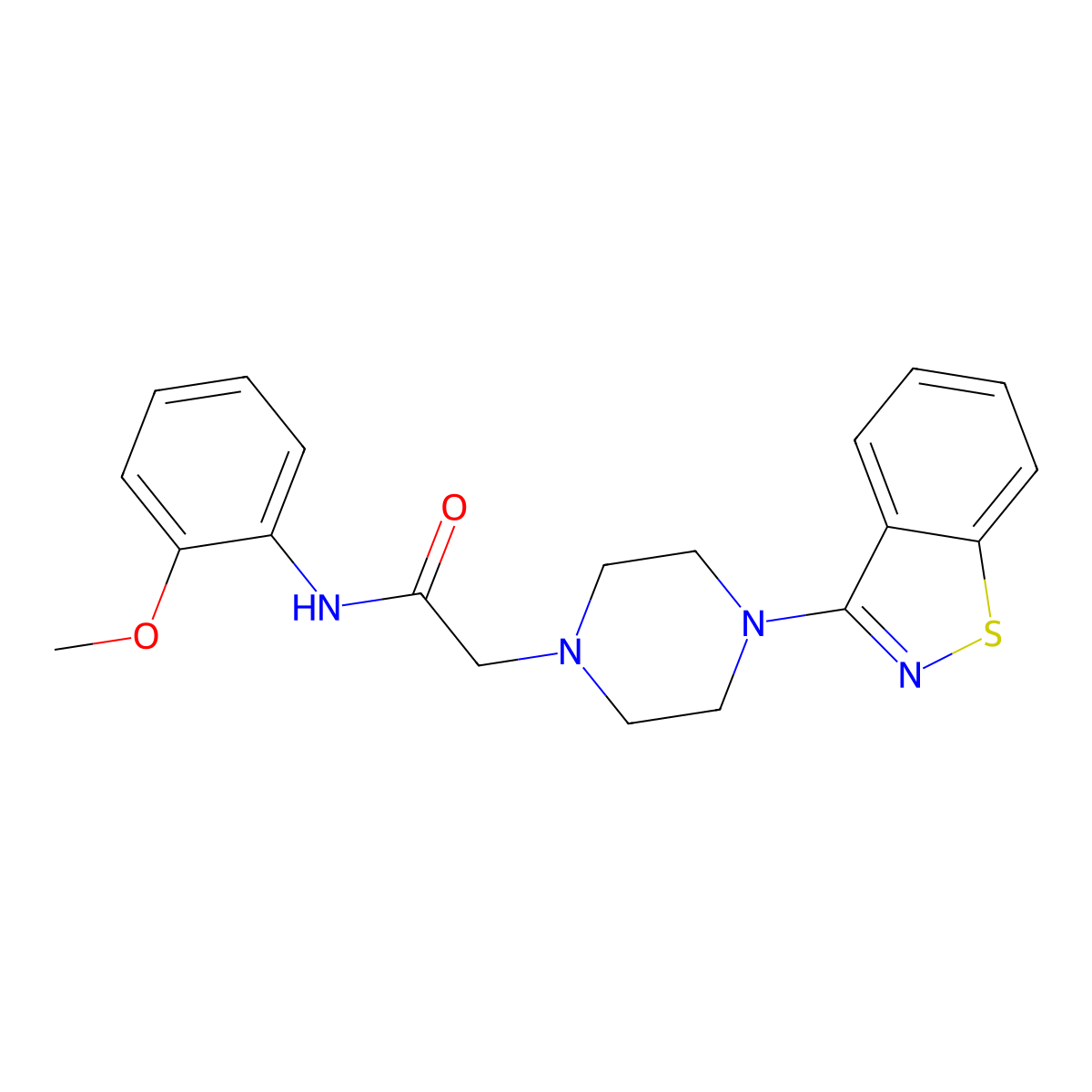 2-[4-(1,2-benzothiazol-3-yl)piperazin-1-yl]-N-(2-methoxyphenyl)acetamide molecular structure, CAS 2329627-39-4