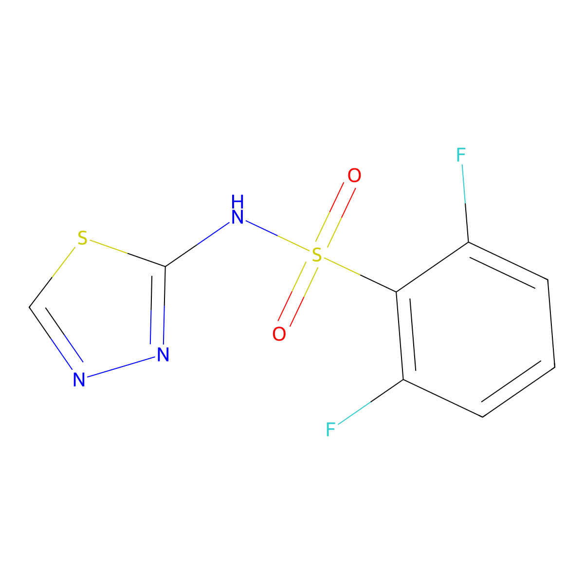 2,6-difluoro-N-(1,3,4-thiadiazol-2-yl)benzene-1-sulfonamide molecular structure, CAS 2329701-68-8