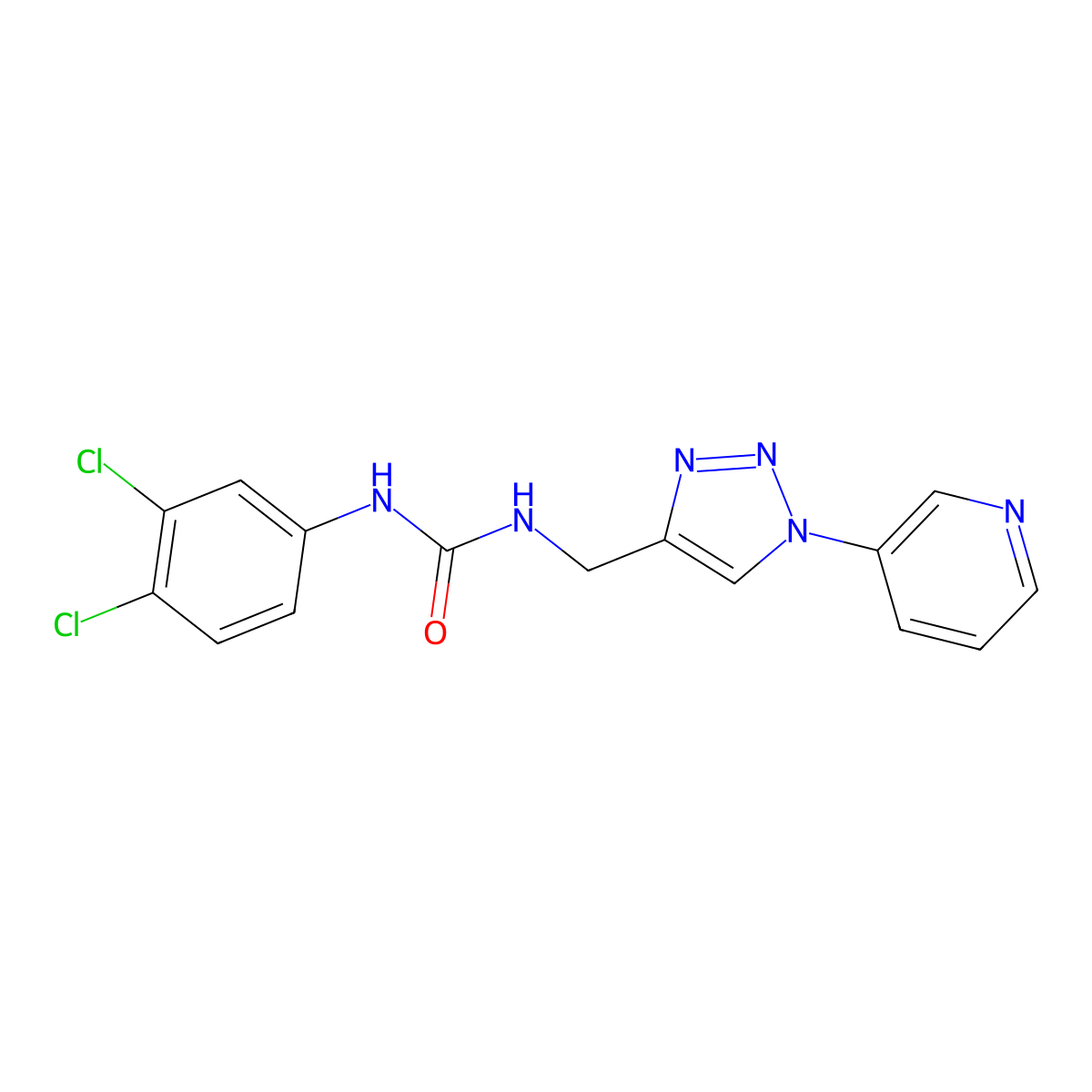 1-(3,4-dichlorophenyl)-3-{[1-(pyridin-3-yl)-1H-1,2,3-triazol-4-yl]methyl}urea molecular structure, CAS 2329815-30-5
