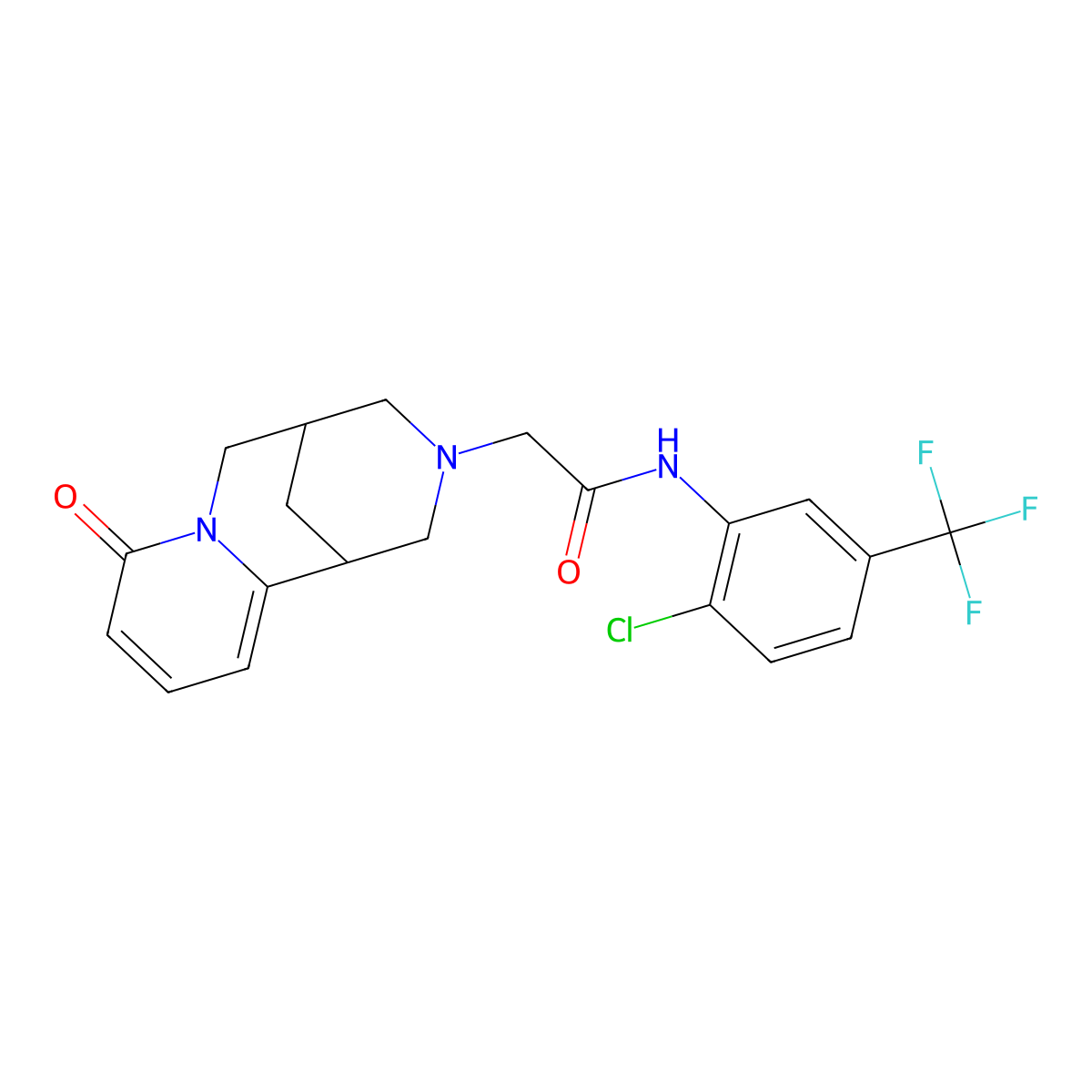 N-[2-chloro-5-(trifluoromethyl)phenyl]-2-{6-oxo-7,11-diazatricyclo[7.3.1.0^{2,7}]trideca-2,4-dien-11-yl}acetamide molecular structure, CAS 2329834-22-0