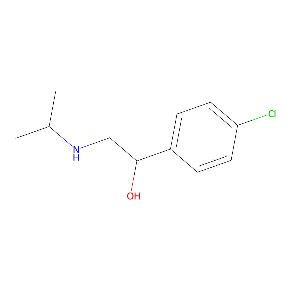 1-(4-Chlorophenyl)-2-(isopropylamino)ethanol molecular structure, CAS 23299-13-0