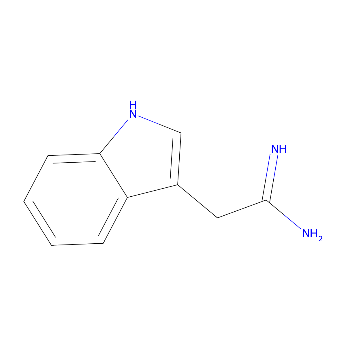 2-(1H-indol-3-yl)ethanimidamide molecular structure, CAS 23299-36-7