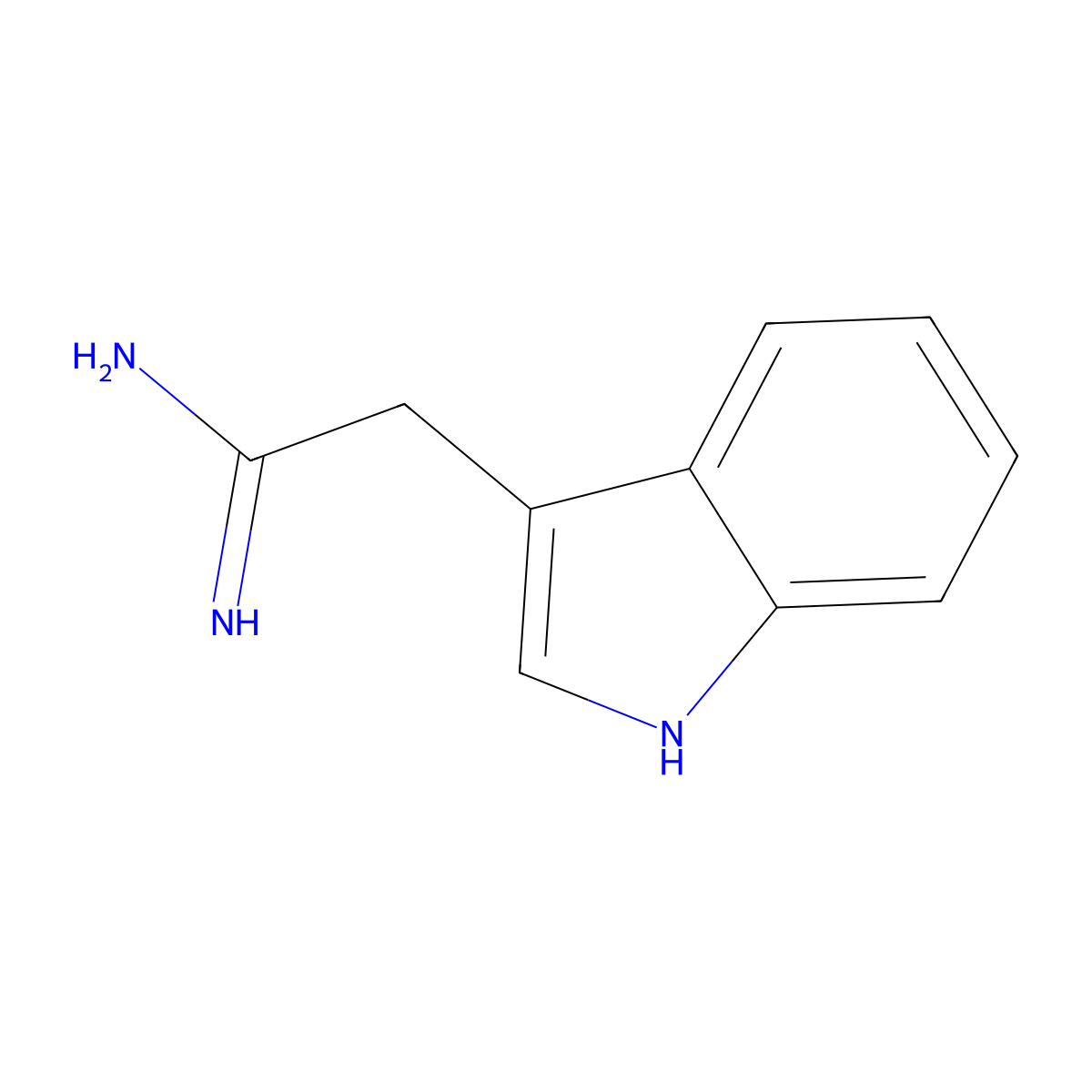2-(1H-indol-3-yl)ethanimidamide molecular structure, CAS 23299-36-7