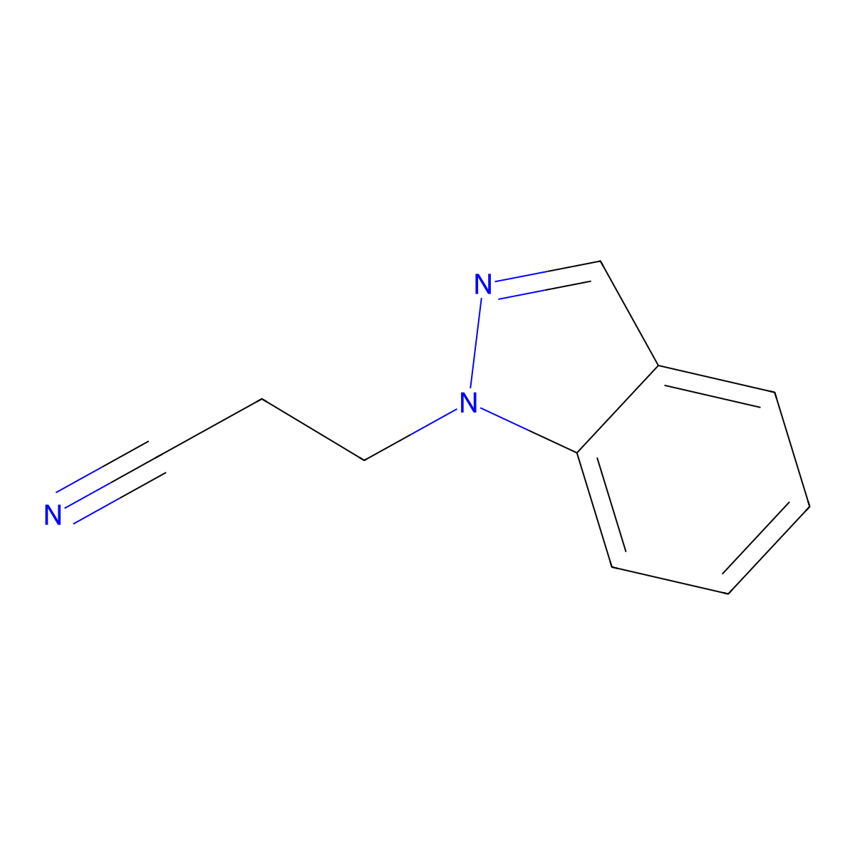 3-(1H-indazol-1-yl)propanenitrile molecular structure, CAS 23300-94-9