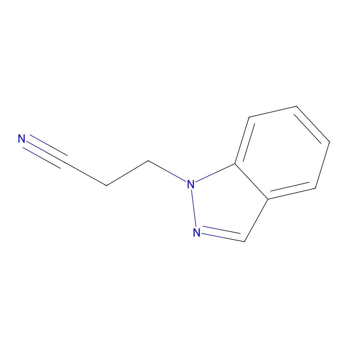 3-(1H-indazol-1-yl)propanenitrile molecular structure, CAS 23300-94-9