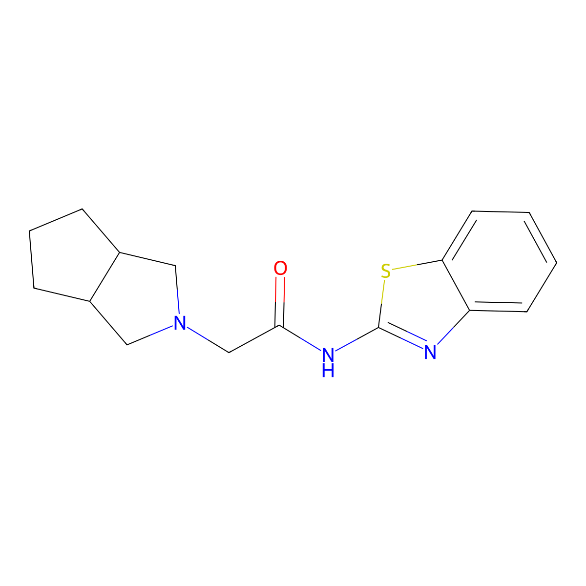 N-(1,3-benzothiazol-2-yl)-2-{octahydrocyclopenta[c]pyrrol-2-yl}acetamide molecular structure, CAS 2330026-85-0