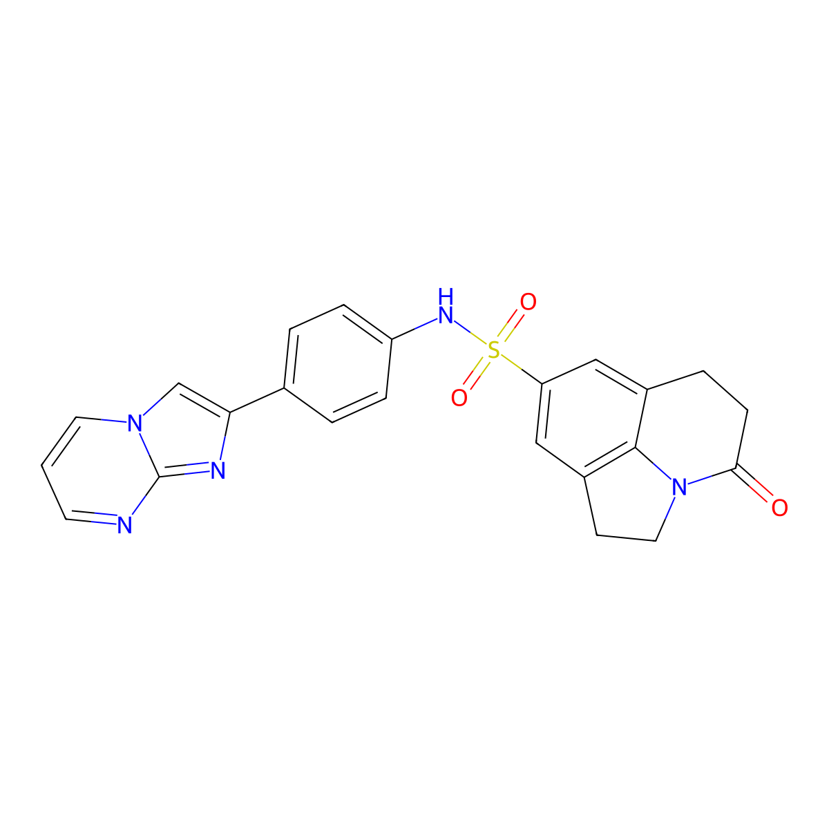 N-(4-{imidazo[1,2-a]pyrimidin-2-yl}phenyl)-11-oxo-1-azatricyclo[6.3.1.0^{4,12}]dodeca-4,6,8(12)-triene-6-sulfonamide molecular structure, CAS 2330042-49-2