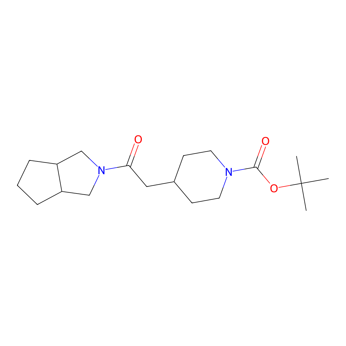 tert-butyl 4-[2-(3,3a,4,5,6,6a-hexahydro-1H-cyclopenta[c]pyrrol-2-yl)-2-oxoethyl]piperidine-1-carboxylate molecular structure, CAS 2330043-69-9