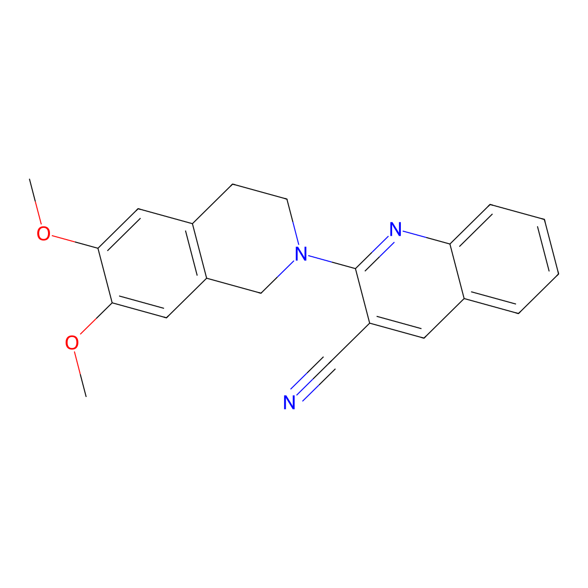 2-(6,7-Dimethoxy-1,2,3,4-tetrahydroisoquinolin-2-yl)quinoline-3-carbonitrile molecular structure, CAS 2330055-94-0