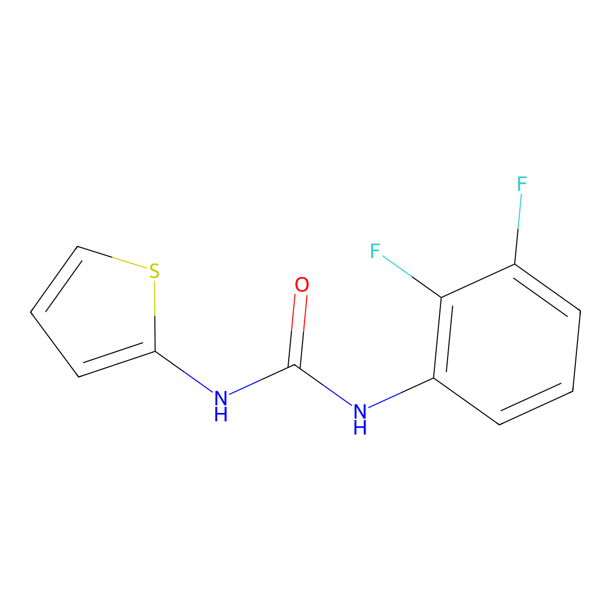 1-(2,3-Difluorophenyl)-3-(thiophen-2-yl)urea molecular structure, CAS 2330108-90-0