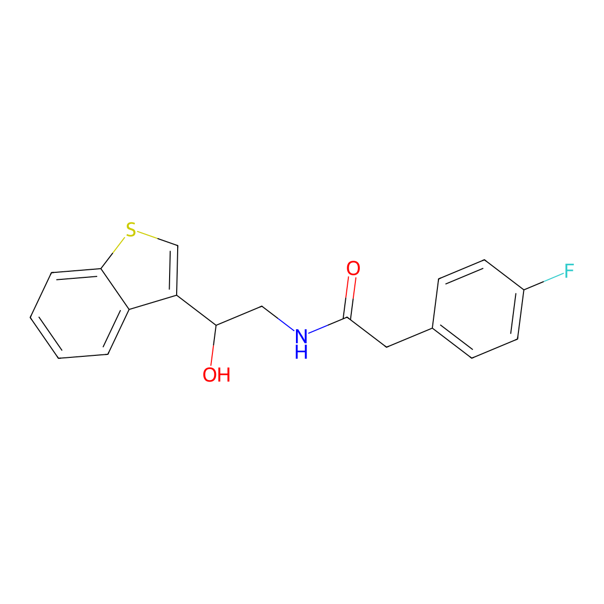 N-[2-(1-benzothiophen-3-yl)-2-hydroxyethyl]-2-(4-fluorophenyl)acetamide molecular structure, CAS 2330184-99-9