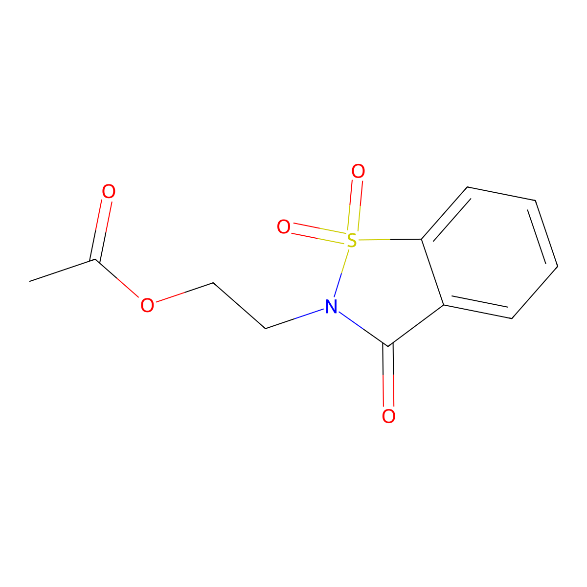 2-(1,1,3-Trioxo-2,3-dihydro-1lambda,2-benzothiazol-2-yl)ethyl acetate molecular structure, CAS 23302-99-0