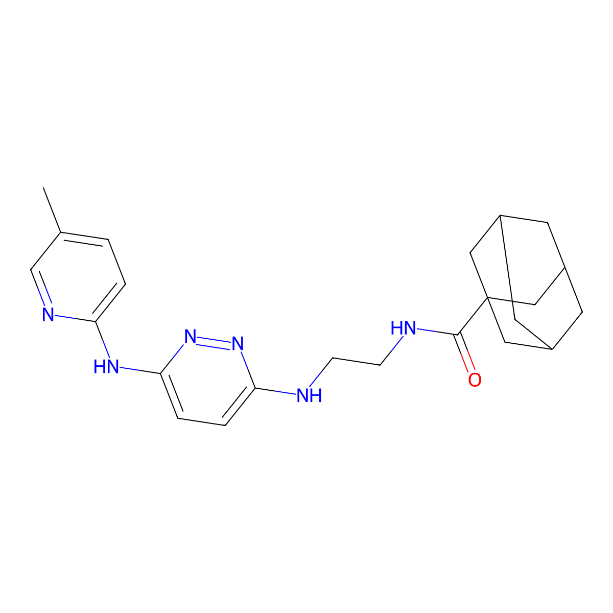 n-[2-({6-[(5-Methylpyridin-2-yl)amino]pyridazin-3-yl}amino)ethyl]adamantane-1-carboxamide molecular structure, CAS 2330214-02-1