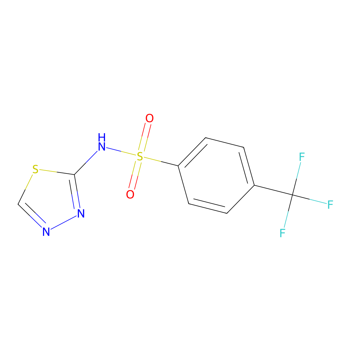 N-(1,3,4-thiadiazol-2-yl)-4-(trifluoromethyl)benzene-1-sulfonamide molecular structure, CAS 2330252-71-4